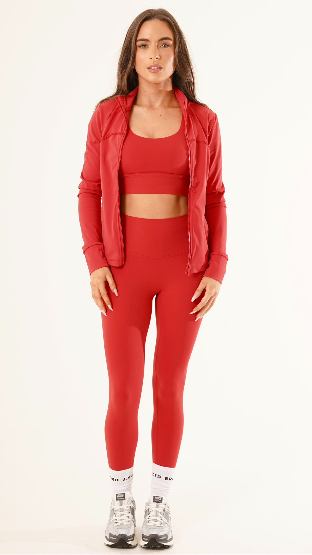 RED SCULPT JACKET SET