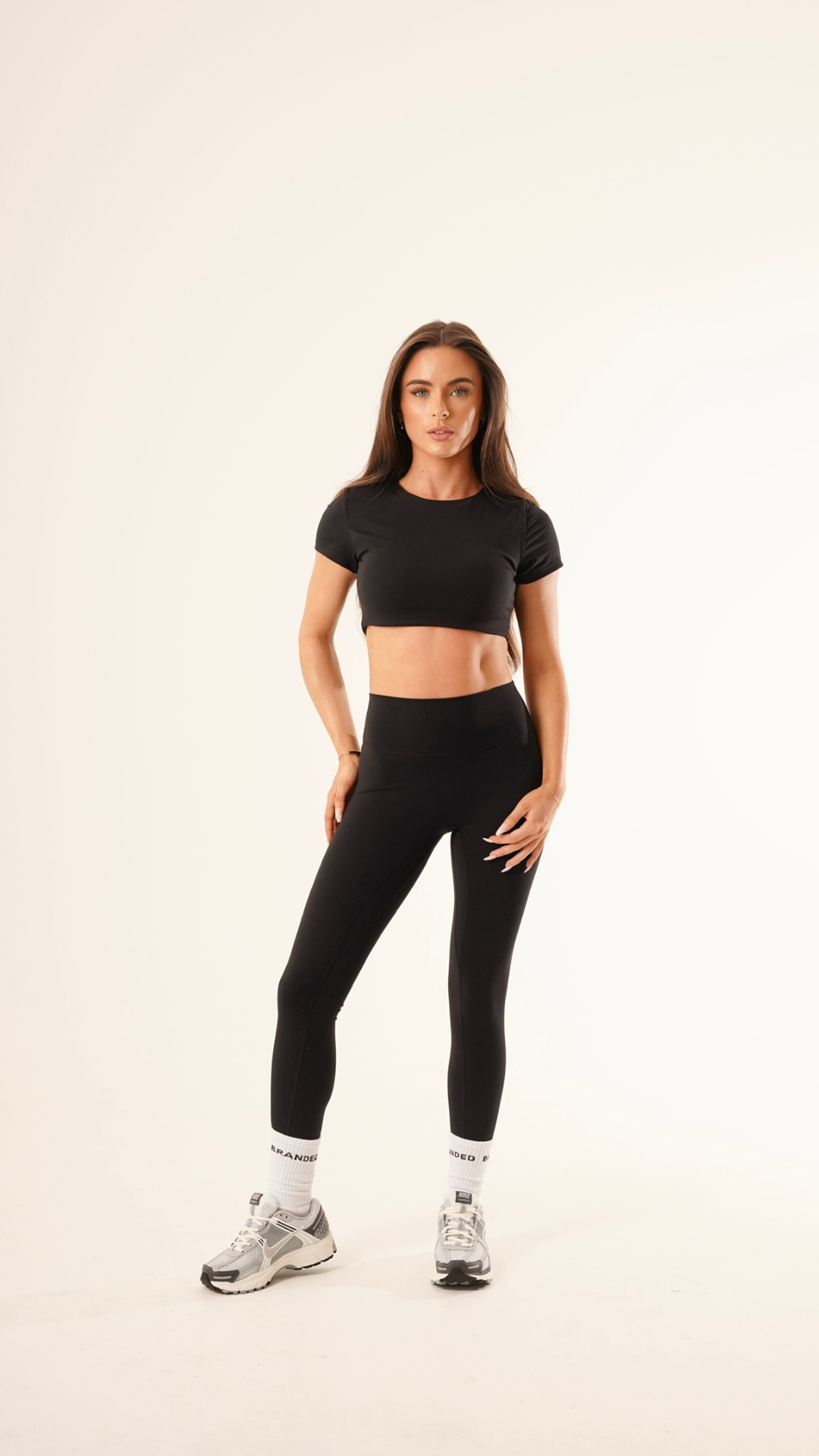 BLACK SCULPT CROP SET